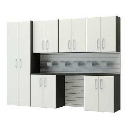 FLOW WALL Cabinet Set, Polypropylene, White FCS-9612-6W-7W