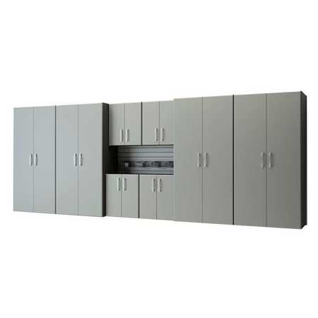 FLOW WALL Cabinet Storage Station, Charcoal, Silver FCS-96S-08S