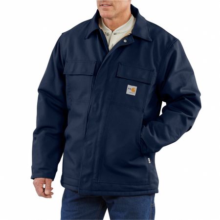 Carhartt Carhartt Flame Resistant Duck Coat, Navy, 100% Cotton, 4XL 101618-410 4XL REG
