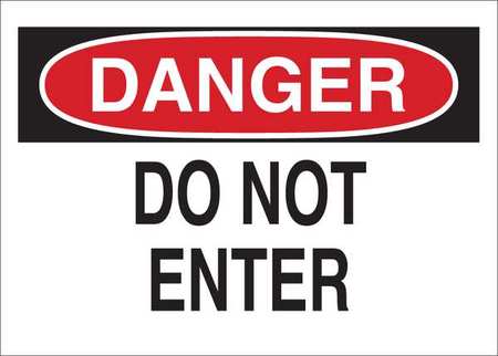 CONDOR Danger Sign, 10 in Height, 14 in Width, Aluminum, English 35FW27