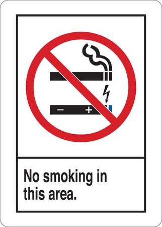CONDOR No Smoking Sign, 10" H, 7 in W, English, 35FY53 35FY53