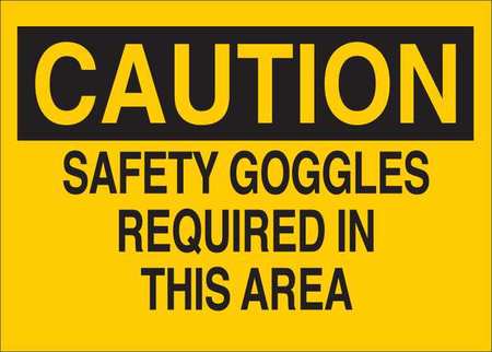 Condor Caution Sign, Safety Goggles Required, Txt 35GF13