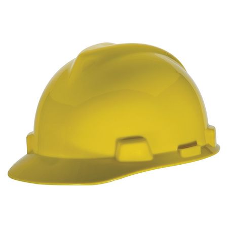 MSA SAFETY Front Brim Hard Hat, Type 1, Class E, One-Touch (4-Point) 10057443