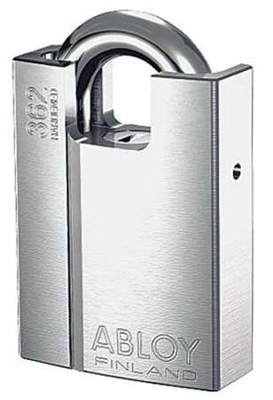 ABLOY Padlock, Keyed Different, Partially Hidden Shackle, Rectangular Brass Body, Hardened Steel Shackle PL362B-KD