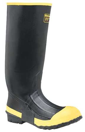 LACROSSE Size 11 Men's Steel Rubber Boot, Black 101110