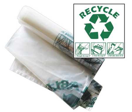 CLEARSTREAM RECYCLING Recycle Bag 40x46, Clear with Green, PK100 CS-CPP