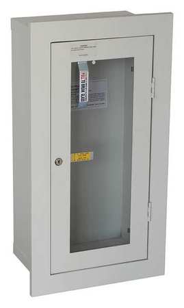 ZORO SELECT Fire Extinguisher Cabinet, Semi Recessed, 28 in Height, 20 lb 35GX47