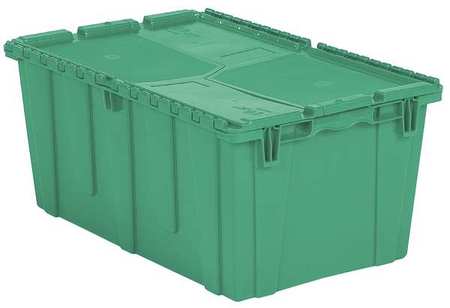 ORBIS Green Attached Lid Container, Plastic, 17.2 gal Volume Capacity FP243 GREEN