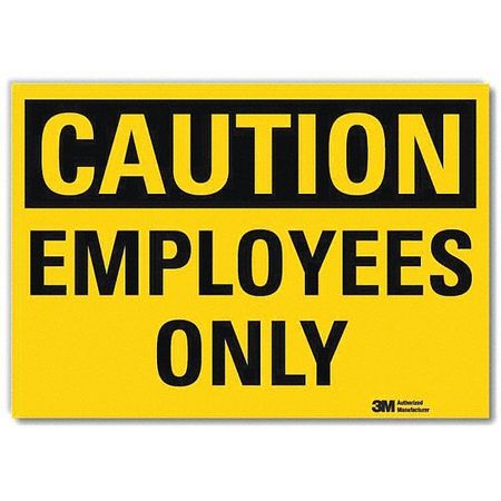 Lyle Safety Sign, Employees Only, 10in.Hx14in.W U4-1258-RD_14X10