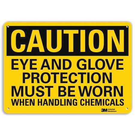 LYLE Safety Sign, Eye Glove Protection, 10in.H U4-1273-RA_14X10