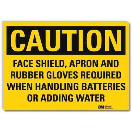 LYLE Safety Sign, Face Shield Required, 5in.H U4-1298-RD_7X5