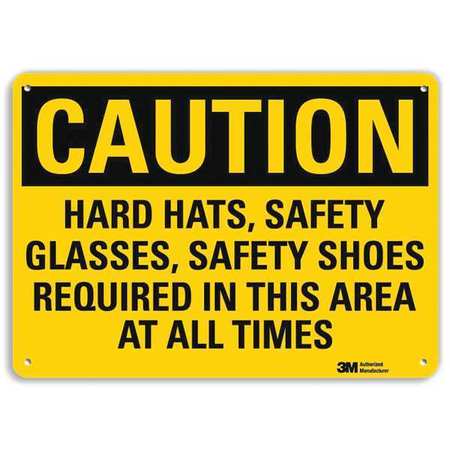 Lyle Safety Sign, Hard Hats, Safety Shoes, 7inH U4-1368-RA_10X7