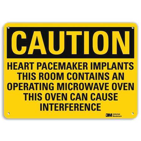 LYLE Caution Sign, 7 in H, 10 in W, Aluminum, Vertical Rectangle, U4-1405-NA_10x7 U4-1405-NA_10x7