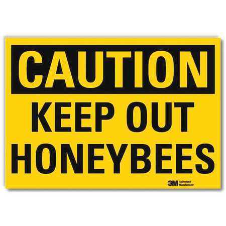 LYLE Safety Sign, Keep Out Hnybees, 10inHx14inW U4-1470-RD_14X10