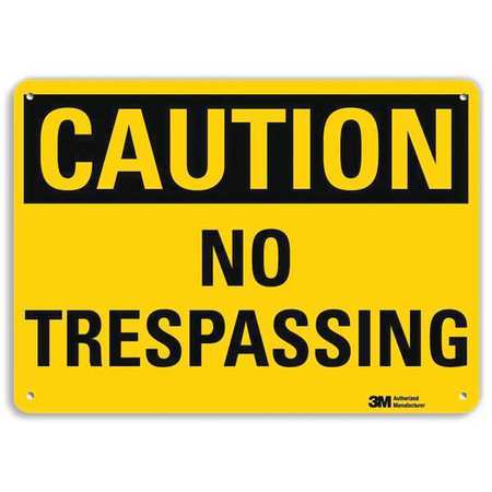 Lyle Safety Sign, No Trespassing, 10in.H U4-1554-RA_14X10