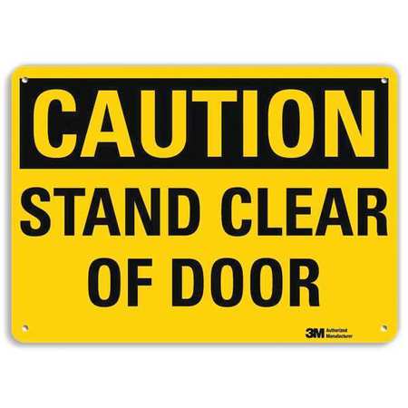 LYLE Safety Sign, Stand Clear Of Door, 10in.H U4-1677-RA_14X10
