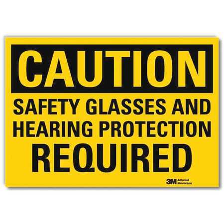 LYLE Safety Sign, Hearing Protection, 10 in. W U4-1641-RD_10X7