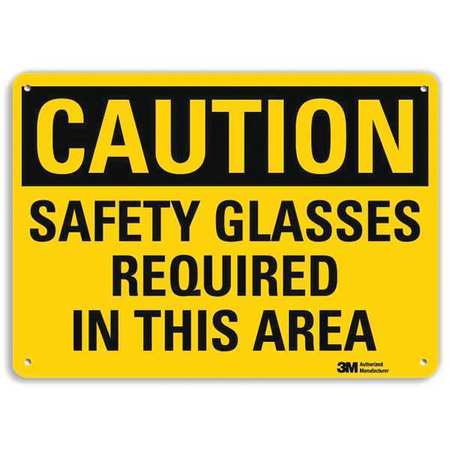 LYLE Safety Sign, Glasses Required, 10in H, Eng U4-1650-RA_14X10