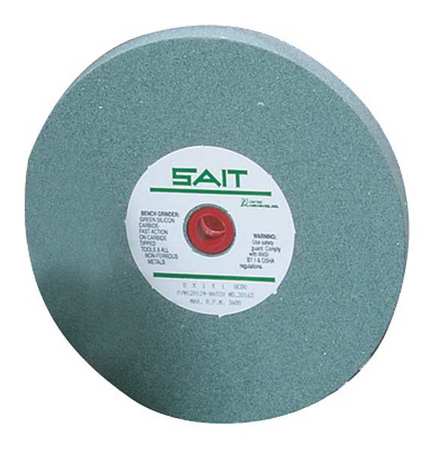 United Abrasives/Sait SAIT 28025 Aluminum Oxide Bench Wheel  (Grade A80X) 8" x 1" x 1", 1-Pack 28025