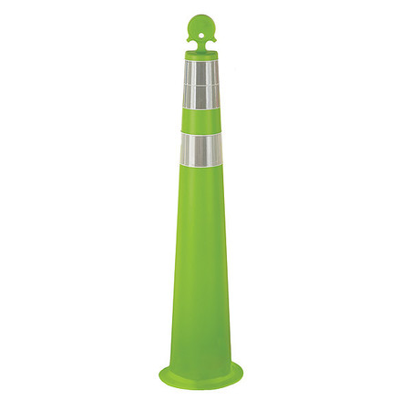 ZORO SELECT Channelizer Cone with Collar, 42in H, Lime 03-770-42L64