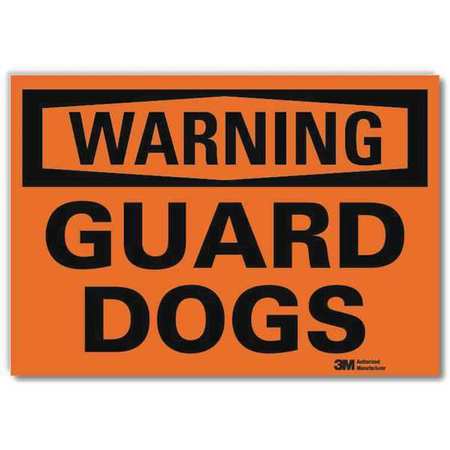 LYLE Security Sign, Guard Dogs, 10 in. H, Text U6-1103-RD_14X10