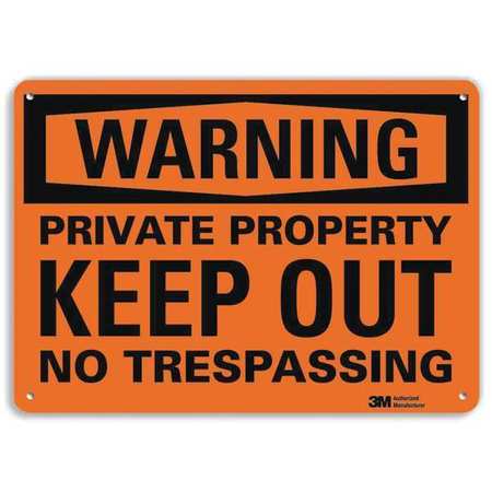 LYLE Admittance Sign, Keep Out, 10 in. H, Text U6-1202-RA_14X10