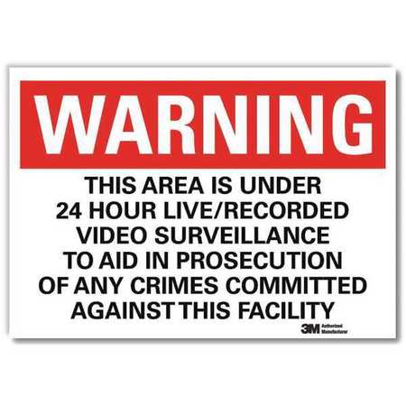 LYLE Security Sign, Black/White, 10 in. H, Eng U6-1236-RD_14X10