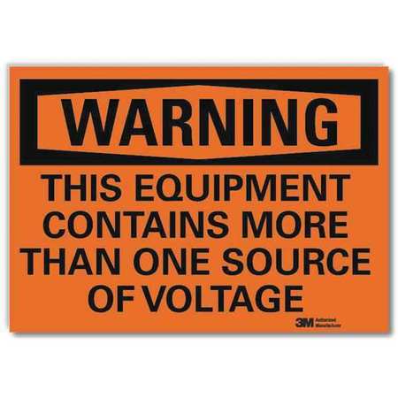 LYLE Warning Sign, Source of Voltage, 5 in. H U6-1245-RD_7X5