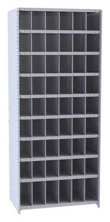 HALLOWELL Steel Starter Pigeonhole Bin Unit, 12 in D x 87 in H x 36 in W, 10 Shelves, Gray 5528-12HG