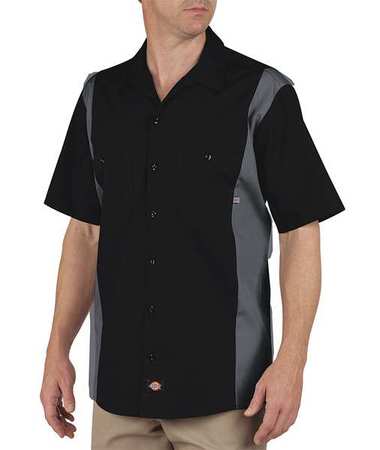 Dickies Work Shirt, Short Sleeve, Black Charcoal, L 24BKCH RG L
