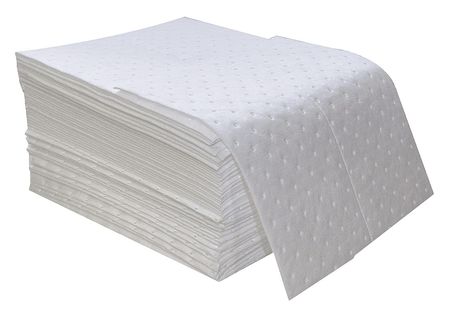 SPILFYTER Absorbent Pad, 16 gal, 16 in x 18 in, Oil-Based Liquids, White, Polypropylene OS-100