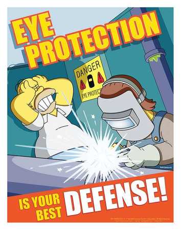 Safetyposter.Com Simpsons Safety Poster, Eye Protection, EN S1156 | Zoro