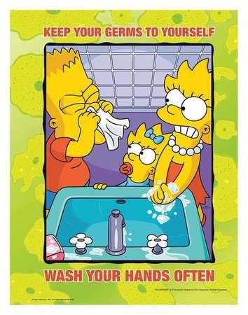 Safetyposter.Com Simpsons Safety Poster, Keep Germs, ENG S1138 | Zoro