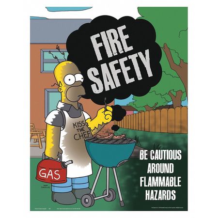 Safetyposter.Com Simpsons Safety Poster, Fire Safety, ENG S1183