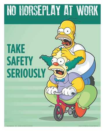Safetyposter.Com Simpsons Safety Poster, No Horseplay, ENG S1178