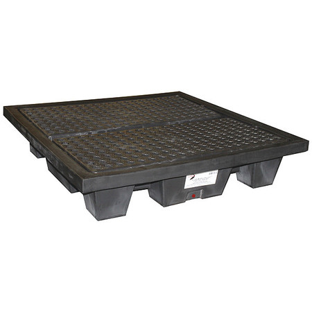 BLACK DIAMOND Drum Spill Containment Pallet, 66 gal Spill Capacity, 4 Drum, 2000 lb., Polyethylene 5400-BD-D