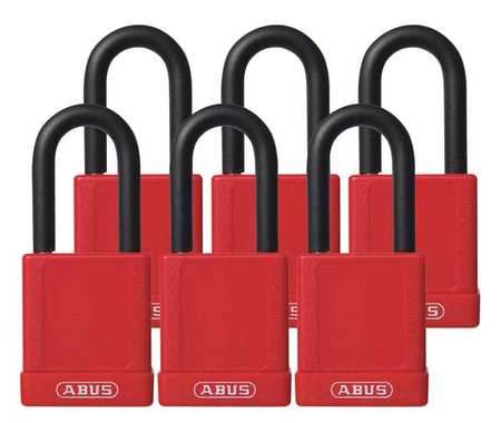 ABUS Lockout Padlock, KA, Red, 1-3/4"H, PK6 74/40 KAX6 RED