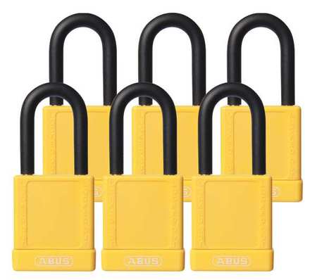 ABUS Lockout Padlock, KA, Yellow, 1-3/4"H, PK6 74/40 KAX6 YELLOW