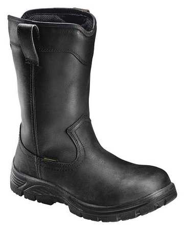 AVENGER SAFETY FOOTWEAR Size 9W Men's Wellington Boot Composite Work Boot, Black A7847 9W