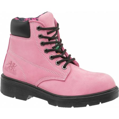 MOXIE TRADES Size 6 Women's 6 in Work Boot Steel Work Boot, Pink 50162