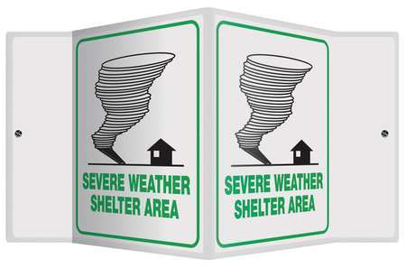ACCUFORM Emergency Sign, Weather Shelter Area, 8X8, Height: 6" PSP141