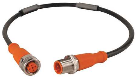 IFM Cordset, 5 Pin, Receptacle, Female EVC010