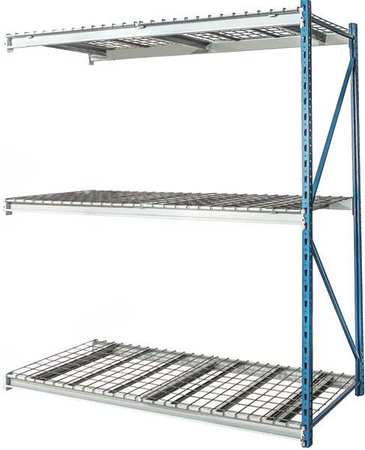HALLOWELL Add-On Bulk Storage Rack, 48 in D, 96 in W, 3 Shelves, Marine Blue/ Light Gray HBR964887-3A-WW-PB