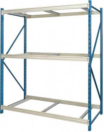 HALLOWELL Starter Bulk Storage Rack, 36 in D, 96 in W, 3 Shelves, Marine Blue/ Light Gray HBR963687-3S-PB