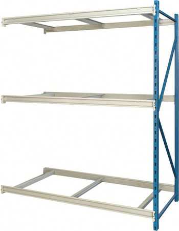 HALLOWELL Add-On Bulk Storage Rack, 24 in D, 96 in W, 3 Shelves, Marine Blue/ Light Gray HBR9624123-3A-PB