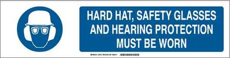 BRADY Slider Insert, Hard Hat Must Be Worn 140801