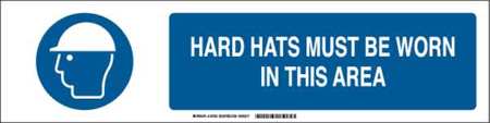 BRADY Slider Insert, Hard Hats Must Be Worn, Eng 140829