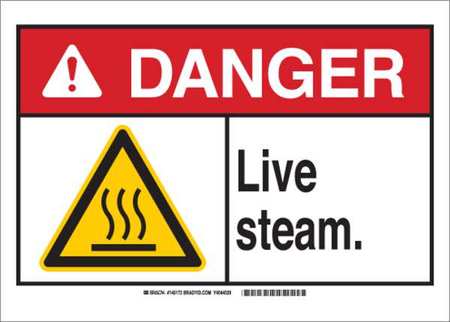 BRADY Danger Sign, 10" H, 14" W, Polyester, Rectangle, English, 145172 145172