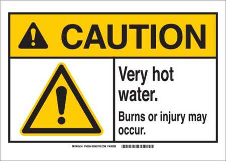 BRADY Caution Sign, 7 in H, 10 in W, Aluminum, Rectangle, English, 145267 145267