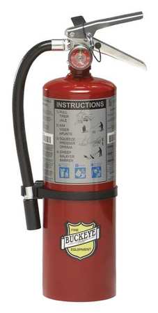 Buckeye Fire Equipment Fire Extinguisher, 3A:40B:C, Dry Chemical, 5 lb 10914